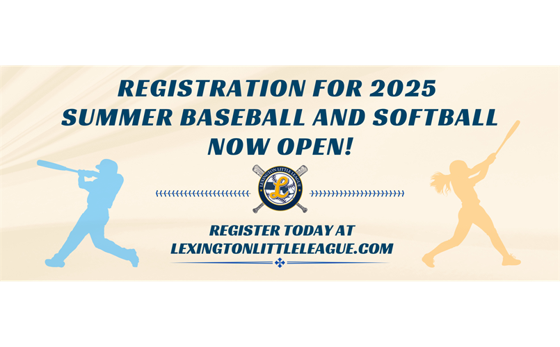 Registration for Spring Baseball, Spring Softball and Fall Softball NOW OPEN!